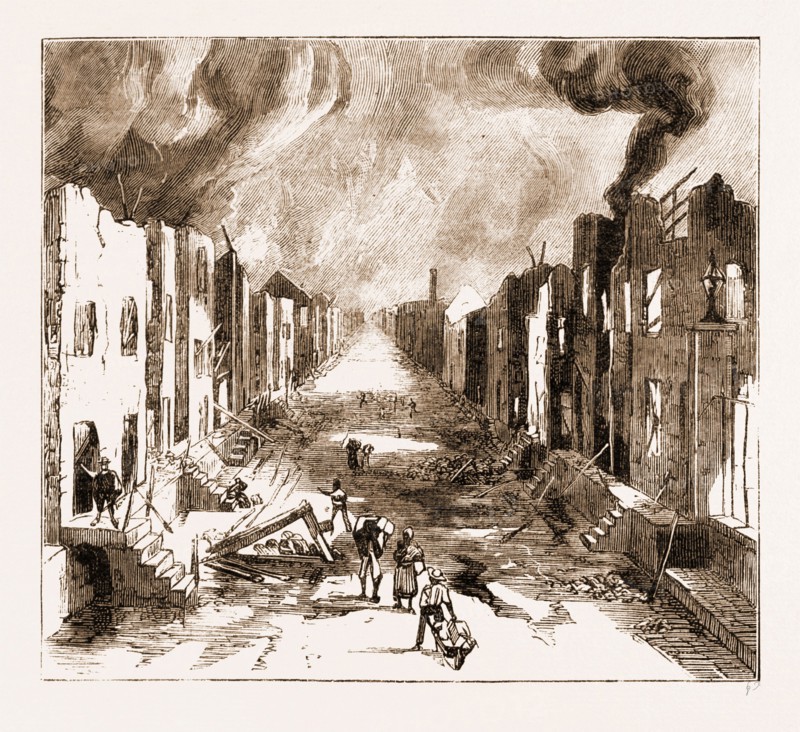THE DISASTROUS FIRE AT KINGSTON, JAMAICA, 1883: ORANGE STREET AFTER THE FIRE