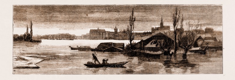 THE DISASTROUS FLOODS IN AUSTRIA-HUNGARY: VIEW OF RAAB LATELY INUNDATED BY THE DANUBE, AUSTRIA, 1883