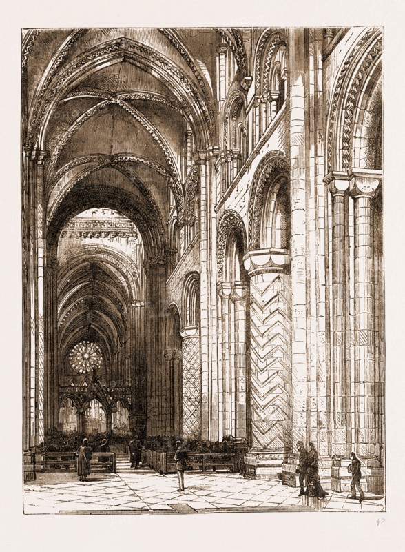 THE NAVE, DURHAM, CATHEDRAL, UK, 1883