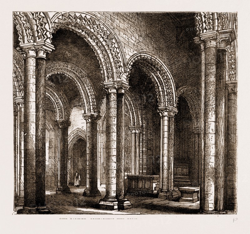 THE GALILEE, CONTAINING THE TOMB OF THE VENERABLE BEDE, DURHAM, CATHEDRAL, UK, 1883