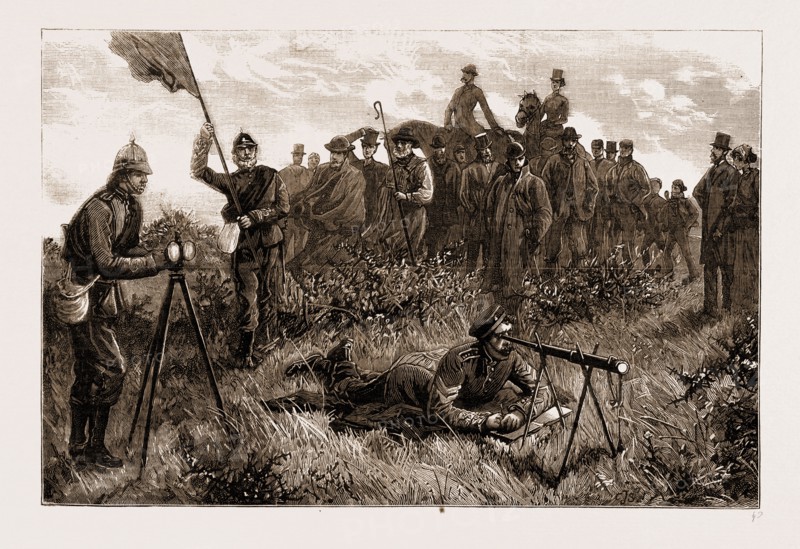 THE VOLUNTEER REVIEW AT BRIGHTON, UK, 1883: A SIGNALLING PARTY