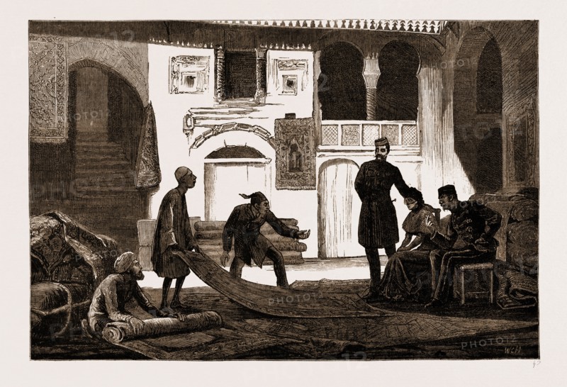 THE CARPET BAZAAR, CAIRO, EGYPT, 1883