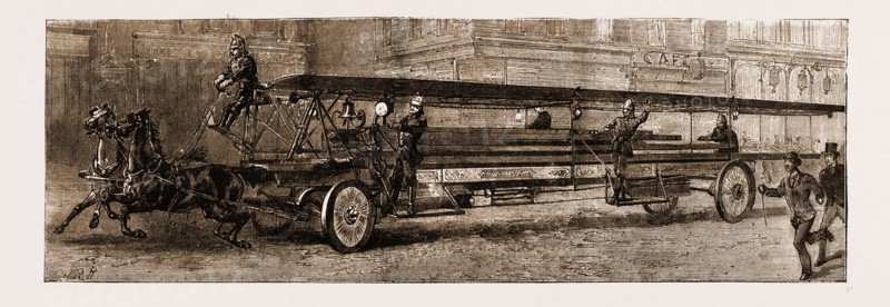 THE NEW LADDER-TRUCK FOR SAVING LIFE AT FIRES: FIRST USED AT THE GREAT FIRE IN PATERNOSTER ROW, UK, 1883