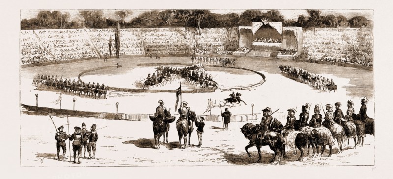 TOURNAMENT AT ROME IN HONOUR OF THE DUKE OF GENOA AND HIS BRIDE, THE PRINCESS ISABELLA OF BAVARIA, ITALY, 1883