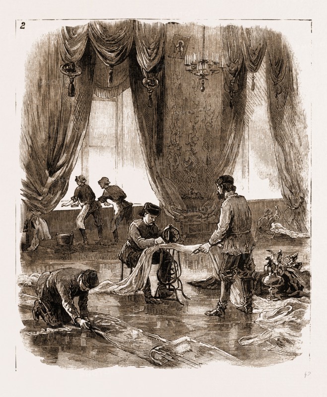 THE CORONATION OF THE CZAR OF RUSSIA, 1883: PREPARATIONS IN THE KREMLIN, MOSCOW, Scrubbers and Decorators at Work