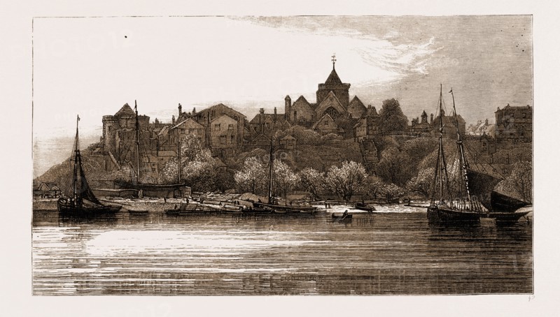 Ypres Tower, RYE FROM THE FERRY, UK, 1883