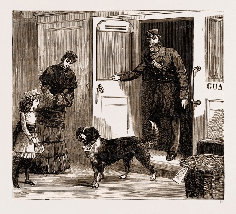 THE RAILWAY DOG "HELP," AND HIS MASTER, UK, 1883