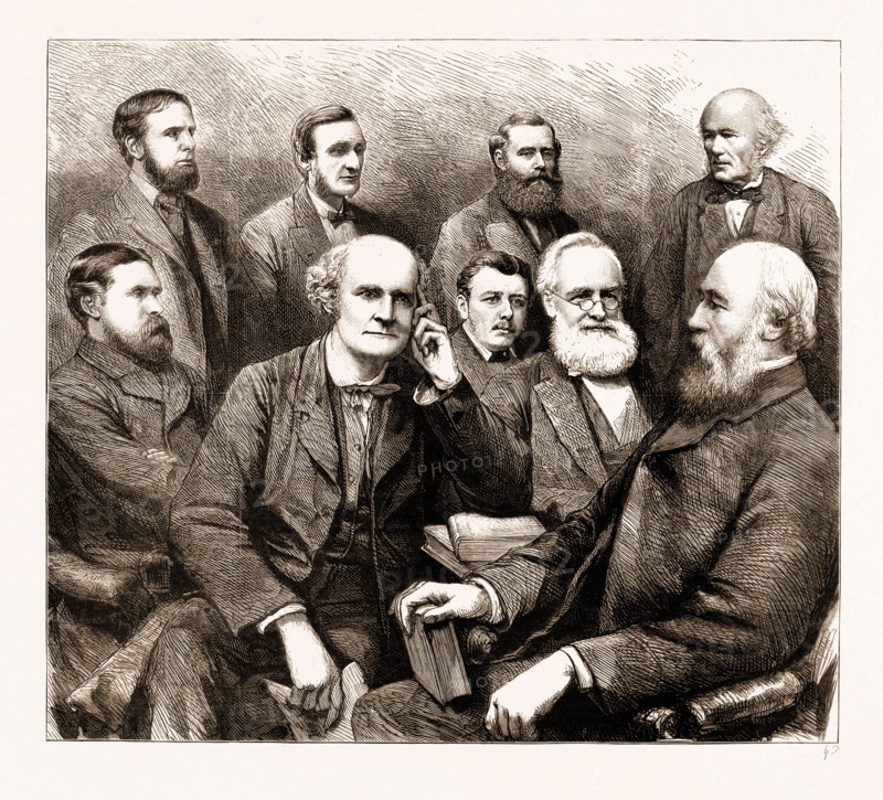 THE FORTHCOMING MEETING OF THE BRITISH ASSOCIATION, 1883, THE PRESIDENT-ELECT AND PRESIDENTS OF DEPARTMENTS: R.H. Inglis Palgrave, Esq. (Economic Science and Statistics), Lieut.-Col. H.H. Godwin-Austen (Geography), Dr. J.H. Gladstone (Chemical Science), Arthus Cayley, Esq. (President-Elect), Prof. Henrici (Mathematical and Physical Science), Prof. W.C. Williamson (Geology), Prof. E. Ray Lankester (Biology), W. Pengelly, Esq. (Department of Anthropology), James Brunlees, Esq. (Mechanical Science)