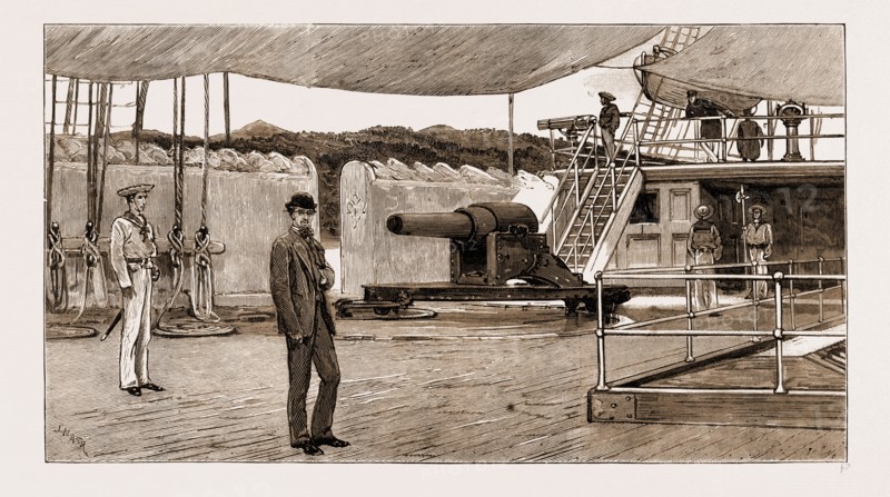 THE FRENCH IN MADAGASCAR, THE ARREST AND IMPRISONMENT OF THE REV. G.A. SHAW, 1883: MR. SHAW'S DAILY PROMENADE OF AN HOUR ON THE DECK OF THE "FLORE"