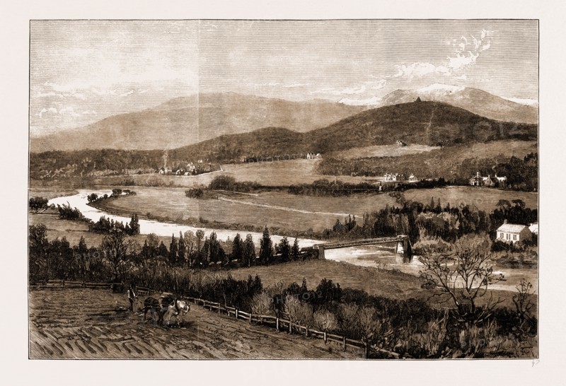 THE PROPOSED RAILWAY NEAR BALMORAL, SCOTLAND, UK, 1883: LOCHNAGAR AND THE VALLEY OF THE DEE