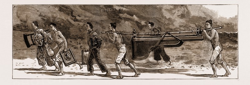 THE RECENT RIOTING AT CANTON, CHINA, 1883: 1. Chinese Looting the Foreign Settlement.