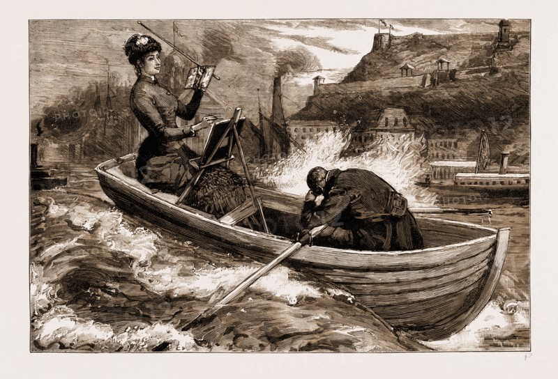 A ROYAL ENTHUSIAST: A SKETCH IN QUEBEC HARBOUR, CANADA, 1883