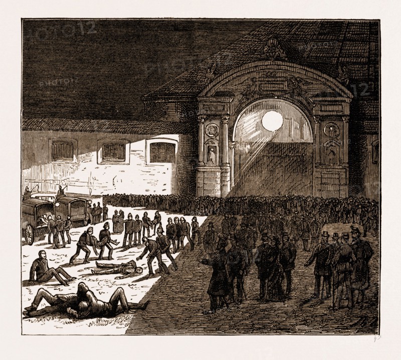 THE ELECTRIC LIGHT ON THE BATTLEFIELD: AN AMBULANCE DRILL IN THE AUSTRIAN ARMY AT VIENNA, 1883