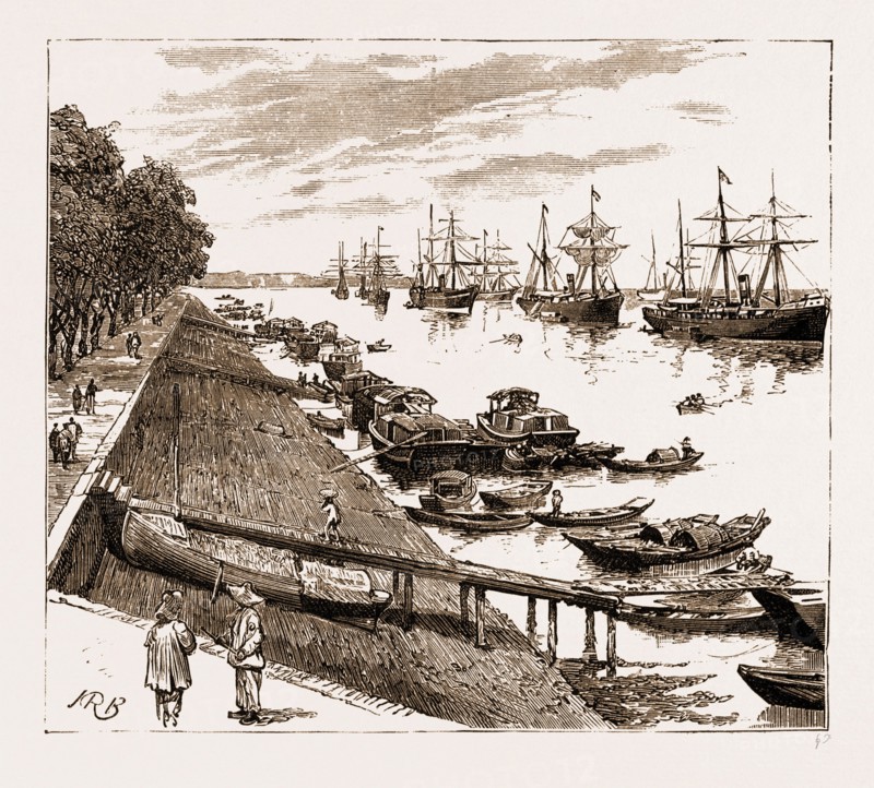 TEA STEAMERS, SHANGHAI, CHINA, 1883