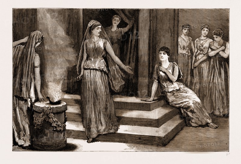 THE PERFORMANCE OF THE "ELECTRA" OF SOPHOCLES BY LADIES AT GIRTON COLLEGE, NEAR CAMBRIDGE, UK, 1883
