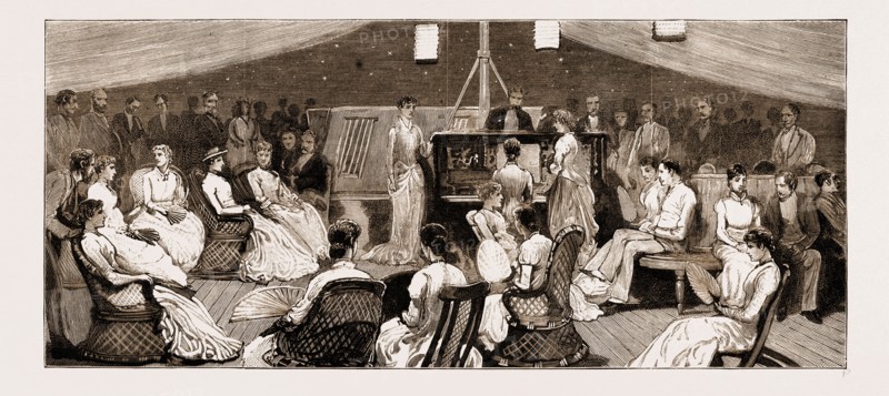 THE VOYAGE OF THE DUKE AND DUCHESS OF CONNAUGHT TO INDIA ON BOARD THE P.&O. MAIL STEAMER "CATHAY", 1883: A MUSICAL EVENING ON BOARD THE "CATHAY" IN THE RED SEA