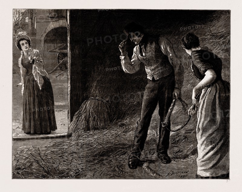THE MAYOR OF CASTERBRIDGE, DRAWN BY ROBERT BARNES, WRITTEN BY THOMAS HARDY, 1886; "Henchard, with withering humility of demeanour, touched the brim of his hat to her."