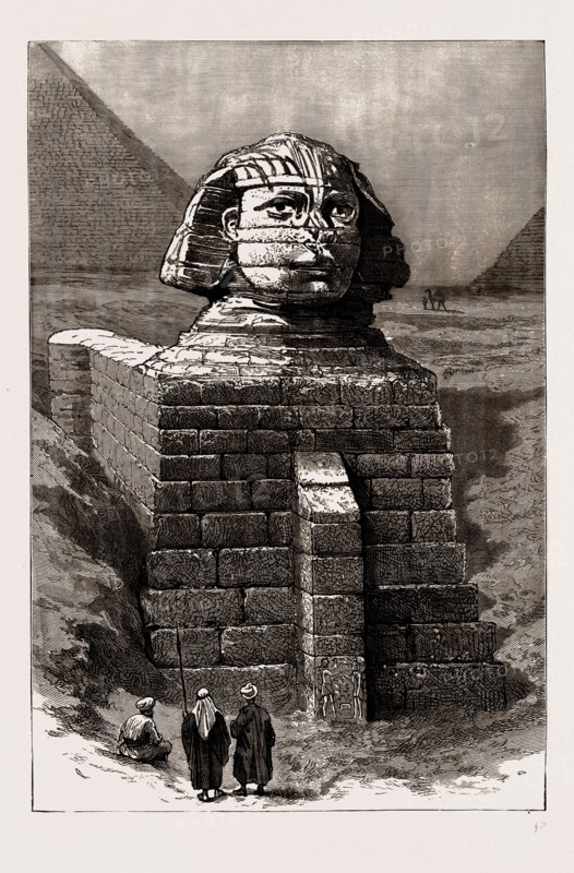 ANTIQUARIAN EXCAVATIONS IN EGYPT, 1886: THE GREAT SPHINX AS NOW CLEARED FROM THE ENCUMBERING SAND