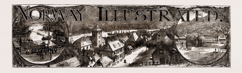 THE FISH MARKET AND A STREET IN BERGEN, GENERAL VIEW OF BERGEN, NORWAY, 1886