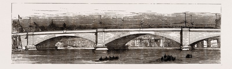 OPENING OF THE NEW BRIDGE OVER THE THAMES AT PUTNEY BY THE PRINCE AND PRINCESS OF WALES, LONDON, UK, 1886