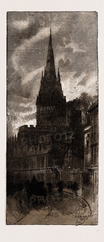 ST. MARY'S, OXFORD, FROM THE HIGH STREET, UK, 1886