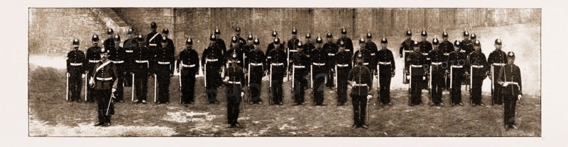 THE ROYAL GUERNSEY MILITIA: THE DETACHMENT IN LONDON FOR THE JUBILEE, UK, 1897: The Royal Guernsey Militia were not only the sole troops from the Channel Islands which came to take part in the Jubilee celebrations, but were also the only ones who were compulsorily enlisted. The detachments were under the command of Lieutenant-Colonel Groves (commanding the Royal Guernsey Artillery). Artillery, 1st Light Infantry, 2nd Light Infantry, 3rd Light Infantry