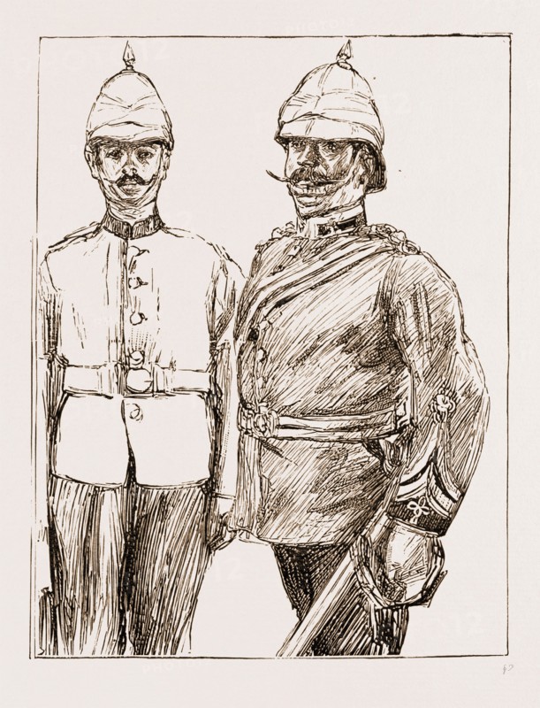 CAPTAIN MARQUIS TESTAFERRATA OLIVIER AND A PRIVATE OF IST ROYAL MALTA REGIMENT