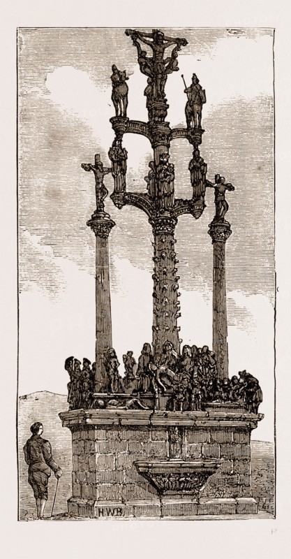 CALVARY AT ST. THEGONNEC, BRITTANY, FRANCE, 1873,