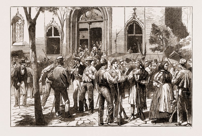 THE REVOLT IN VALENCIA, FEDERALISTS TAKING POSSESSION OF THE BOURSE, Civil war in Spain 1873