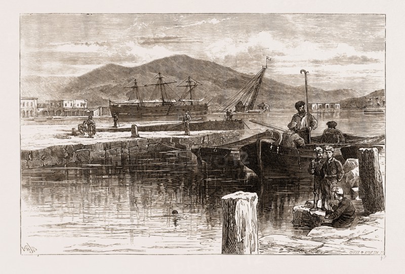 SPAIN 1873, THE HARBOUR OF CARTHAGENA, NOW IN THE POSSESSION OF THE INSURGENTS