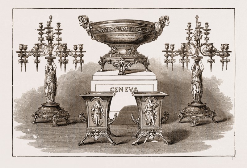 SERVICE OF PLATE PRESENTED BY THE UNITED STATES GOVERNMENT TO EACH OF THE GENEVA ARBITRATORS, 1873
