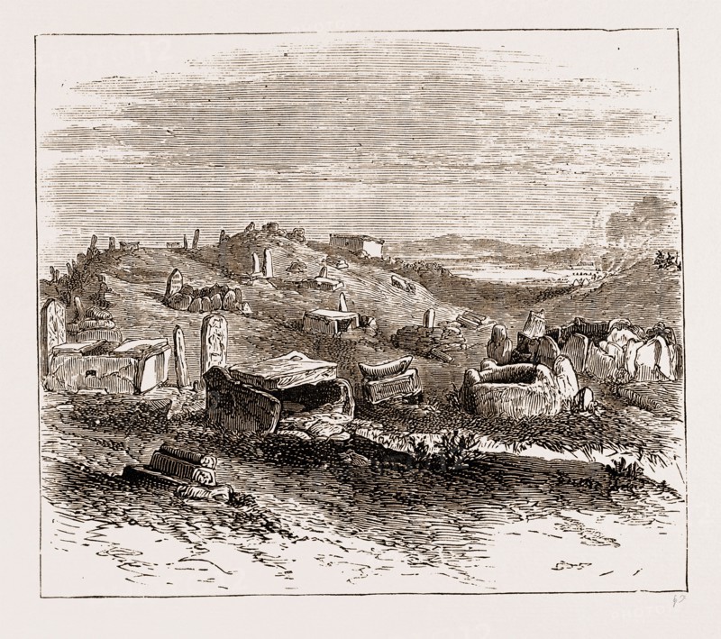 BURYING-PLACE OF THE KIRGHESE, NEAR THE WELL OF KARASHEK, THE RUSSIAN EXPEDITION TO KHIVA 1873,