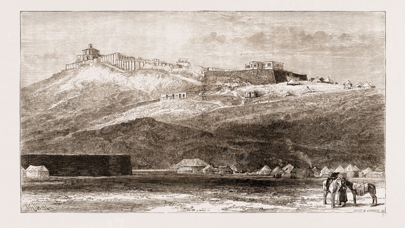 PALACE OF THE SHAH OF PERSIA AT TEHERAN IRAN, ENGRAVING 1873