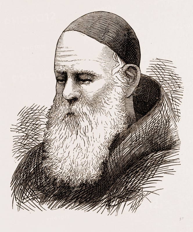 ITALIAN MONK, ENGRAVING 1873, ITALY