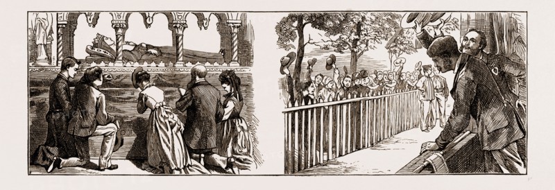 PARAY-LE-MONIAL, FRANCE 1873, WATCHING THE SHRINE LEAVING