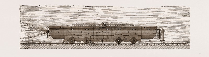 CROSSING THE CHANNEL: PROPOSED SUBMARINE RAILWAY BOAT, 1875