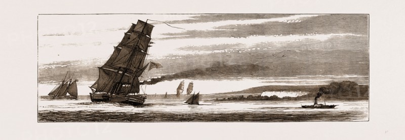 DEPARTURE OF THE ARCTIC EXPEDITION: THE LAST GLIMPSE OF THE VESSELS, UK, 1875