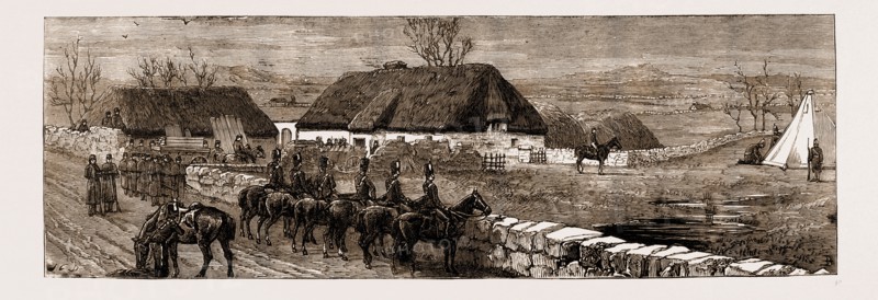 THE LAND AGITATION IN IRELAND: ERECTING A POLICE HUT AT NEW PALLAS, LIMERICK, 1881