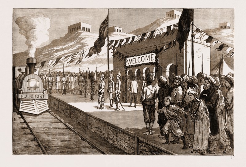 THE TOUR OF THE VICEROY OF INDIA, 1881: ARRIVAL OF THE VICEREGAL TRAIN AT SIBI