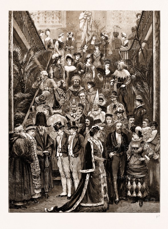 FANCY BALL GIVEN BY THE MAYOR OF LIVERPOOL AT THE TOWN HALL, UK, 1881