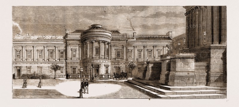 OPENING OF THE NEW WING OF UNIVERSITY COLLEGE, LONDON, UK, 1881: VIEW OF THE NEW BUILDINGS