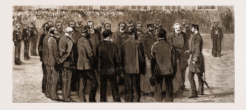 THE WRECK OF THE "INDIAN CHIEF", 1881: DISTRIBUTION OF MEDALS TO THE CREW OF THE RAMSGATE LIFEBOAT BY THE DUKE OF EDINBURGH