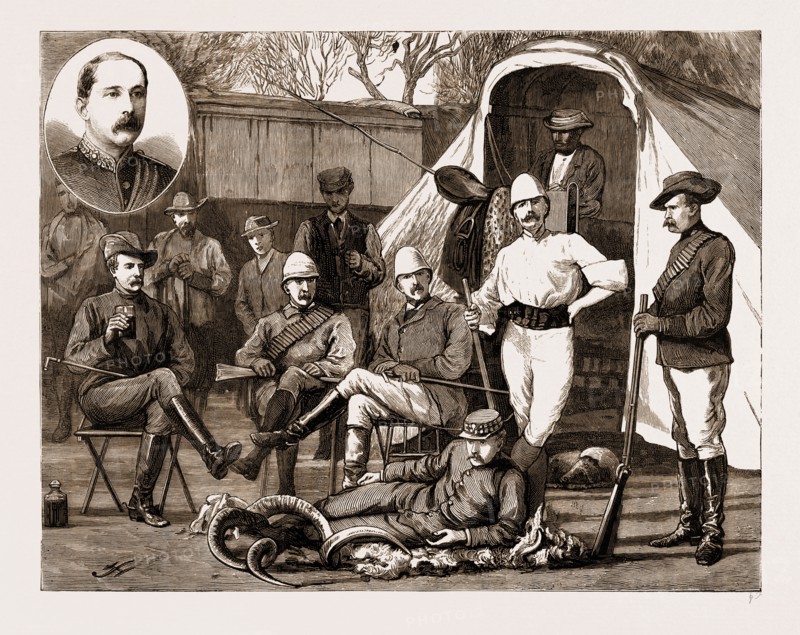 THE REBELLION IN THE TRANSVAAL, SOUTH AFRICA, 1881: COL. SIR W. OWEN LANYON, BRITISH ADMINISTRATOR, AND HIS OFFICIAL STAFF