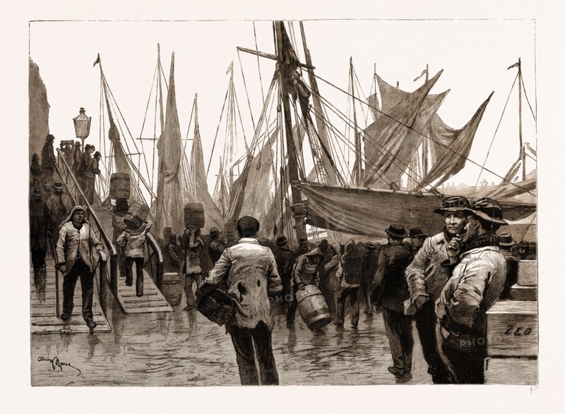 AT BILLINGSGATE, LONDON, UK: EARLY MORNING, 1881