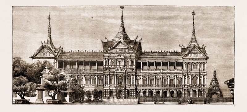 THE ROYAL PALACE AT BANGKOK, THAILAND, 1881