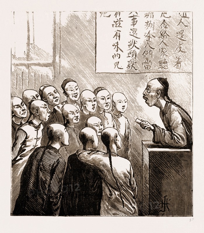 A STREET STORYTELLER, CHINA, 1881