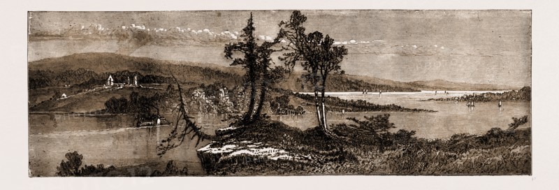 PICTURESQUE AMERICA: FORT TICONDEROGA, LAKE CHAMPLAIN, USA, US, U.S.A., U.S., UNITED STATES, UNITED STATES OF AMERICA, AMERICA, 1881