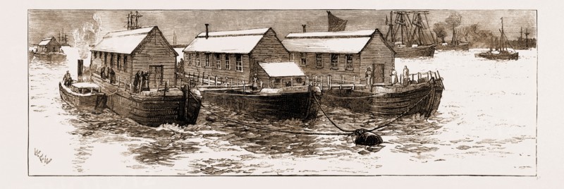 THE SMALL-POX EPIDEMIC: PROPOSED FLOATING HOSPITAL ON THE THAMES, UK, 1881