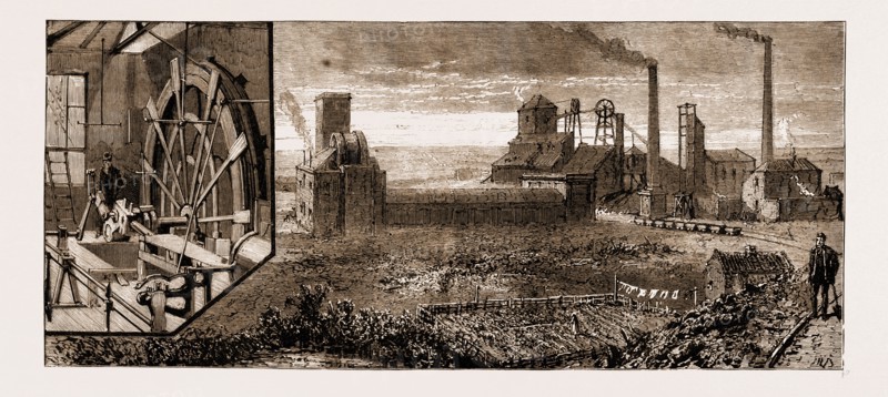 NEWCASTLE, UK, 1881: USWORTH COLLIERY, The Winding Machinery