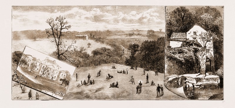 NEWCASTLE, UK, 1881: ELSWICK PARK, SCULPTURE GALLERY, ARMSTRONG PARK, OLD MILL, JESMOND DENE
